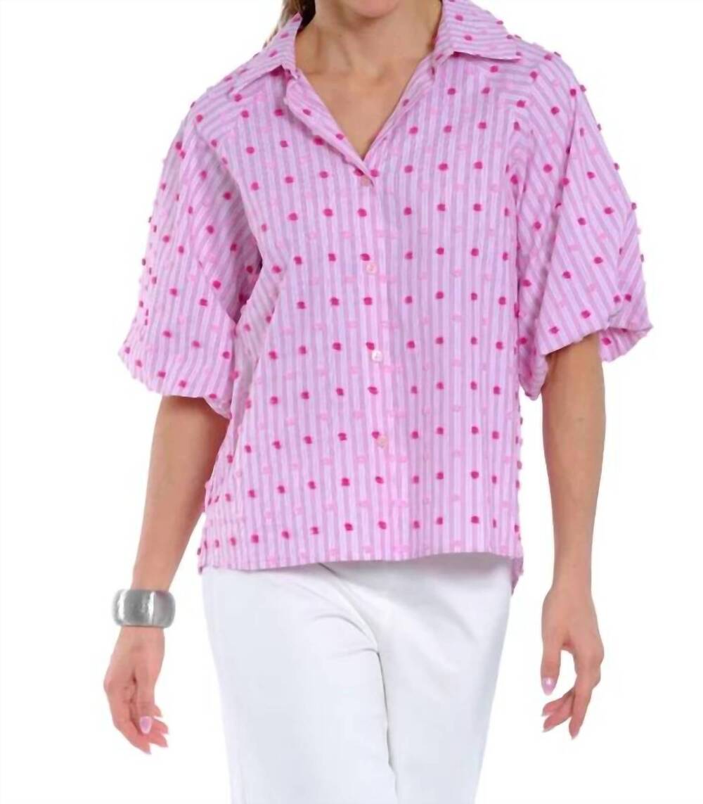 NEW LIOR halo puff sleeve shirt in pink